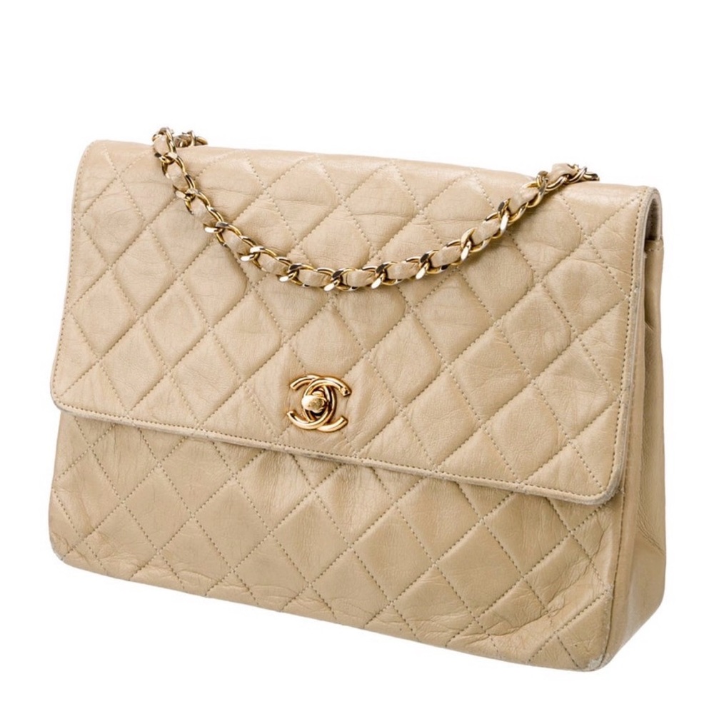 Chanel Classic Beige Quilted Shoulder Bag